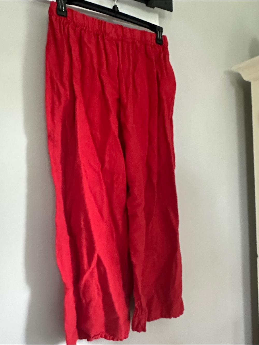 bryn Walker Straight Leg Linen Pants in Red